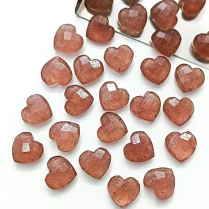 หินควอตซ์ธรรมชาติสีชมพูทรงเหลี่ยมเพชรพลอยแกะสลักด้วยมือเสน่ห์อัญมณีหลวมสำหรับทำเครื่องประดับลูกปัดราคาขายส่ง - Product Image 2