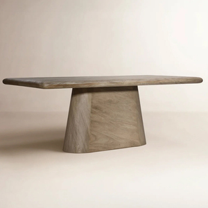 Table de cuisine et de salle à manger en bois d'acacia massif fait main, très durable et esthétique, finition grise à grain profond, très attrayante, avec un grand espace - Product Image 4