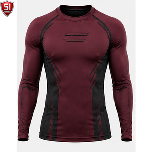 Unisex <b>Long</b> <b>Sleeve</b> Rash Guard <b>Compression</b> <b>Shirt</b> Printed Quick Dry Spandex/Polyester Sports Bodysuit Lightweight Activewear - Product Image 1