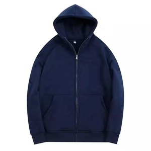Sudadera con Capucha y Cierre de Cremallera Unisex, Color Lavanda, Corte Regular, Color Sólido, Ropa Casual de Otoño, Tejido de Felpa Francesa - Product Image 3