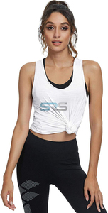 High Quality Women's Casual Breathable Solid Knitted Tank <b>Top</b>-New Style Sleeveless Gym <b>Top</b> - Product Image 4
