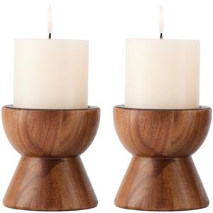 Aqdus Saleem AK-STK02 Portavelas Cuadrados Geométricos Apilables de Madera de Acacia Hechos a Mano para Decoración del Hogar |   Venta al por mayor - Product Image 1