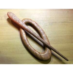 Palillo de Pelo Tradicional Hecho a Mano, Artesanía en Madera y Bambú, Accesorio para el Cabello - Product Image 4