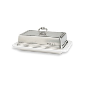 Beurrier vintage en acier inoxydable au design moderne et à la texture subtile, idéal pour les cuisines et salles à manger élégantes - Product Image 5