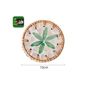 Juego de tres posavasos de ratán con incrustaciones de nácar, precio mayorista, comercio global, de Vietnam - Product Image 4