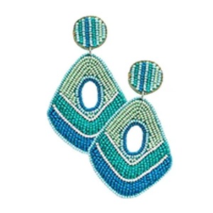 Pendientes artesanales con cuentas, estilo europeo y americano, pendientes largos exagerados con borlas, estilo bohemio, pendientes de cuentas de arroz. - Product Image 1