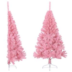 Árbol de Navidad Alto con Incrustaciones Decorativas de PVC Rosa y Acero, Adorno Festivo para las Fiestas - Product Image 1