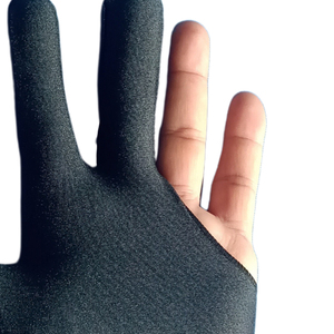 Gants de snooker personnalisés Geo Brothers de haute qualité, noir pur, respirants, en spandex, sans doigts, fermeture auto-agrippante, légers, unisexes - Product Image 5