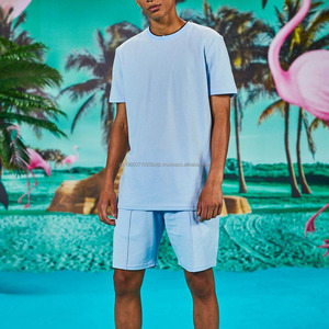 Survêtement d'été à manches courtes pour hommes/Survêtement de sport Vêtements de plage Ensembles courts T-Shirt avec short Ensembles jumeaux pour garçons 100% coton - Product Image 6