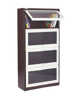 Estantería Flotante Moderna y Duradera de Bambú con Puertas Abatibles de Vidrio, Estantería de Biblioteca de Más de 6 Niveles - Product Image 3