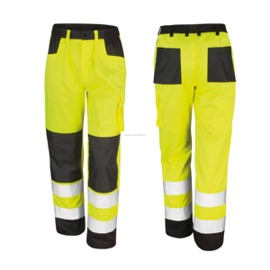 Pantalon de travail haute visibilité pour homme, certifié CE, robuste, multi-poches, antibactérien, réfléchissant, en polyester, pour l'hiver - Product Image 3
