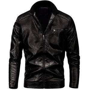 Vestes en cuir véritable pour hommes, style streetwear haut de gamme, vêtements d'extérieur en cuir véritable, style motard, manteau tendance - Product Image 3