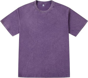 Camiseta de Manga Corta para Hombre, Corte Regular, Cuello Redondo, 100% Algodón, Jersey Lavado, Color Sólido, Diseño Liso Informal - Product Image 3