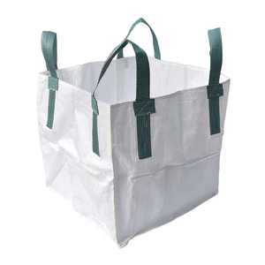 Bolsa a granel FIBC Jumbo HANSEN Green Belt con factor de seguridad 5:1 y fondo plano para materiales de construcción, incluye arena - Product Image 2