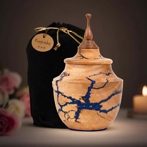 Wooden Cremation Urn with Glossy Finish Wholesale Wooden Funeral Urn Manufacturer by AYAANS - Product Image 1