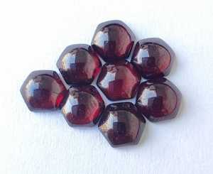 Garnet naturel, forme hexagonale, cabochon, rouge, calibré, pierre précieuse en vrac pour bijoux - Product Image 4