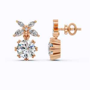 Pendientes de Diamantes Cultivados en Laboratorio con Diseño Floral, 2.52 CTW, Oro Sólido de 14 Quilates, Chapado en Rodio, Certificado IGI, Regalo de Boda de Lujo - Product Image 4