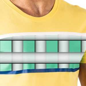 Camiseta Amarilla de Manga Corta para Hombre con Estampado Geométrico Digital, Cuello Redondo, Corte Regular Informal, Jersey de Algodón - Product Image 5
