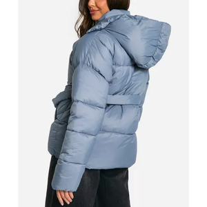 Custom Women's Winter Breathable Canvas Puffer Jacket with <b>Stand</b> Collar High Quality Casual Bubble Design Custom Logo Print - Product Image 2