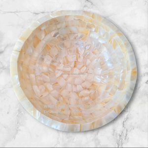 Vajilla de resina con Incrustaciones de nácar pulida de alta calidad, ensaladera redonda para FIESTA DE LA India RF Crafts - Product Image 5