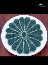 Hot Selling Handmade Needlework Beaded <b>Placemat</b> Decorative Beaded Dinning <b>Table</b> <b>placemat</b> - Product Image 4