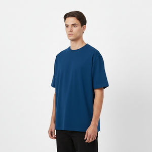 T-shirts unisexes amples et surdimensionnés en coton 100% 305 g/m² avec logo personnalisé OEM imprimé, style streetwear pour hommes, t-shirts graphiques pour hommes - Product Image 3