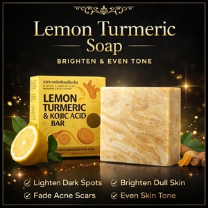 Lemon Turmeric Kojic Acid <b>Exfoliating</b> Cleansing <b>Bar</b> for Daily Skin Care Custom Label Wholesale Face and Body <b>Soap</b> Supplier - Product Image 3
