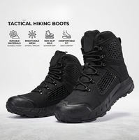 Bottes de randonnée tactiques mi-hautes pour homme, antidérapantes, en similicuir PU, avec semelle en caoutchouc, pour le trekking en extérieur et le désert