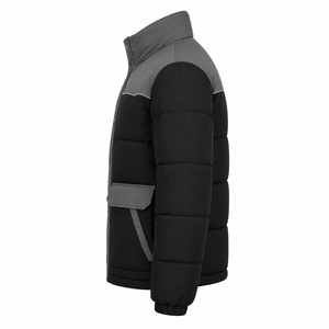 Chaqueta Acolchada Gruesa de Invierno para Hombre, Estilo Urbano, de Poliéster, con Cuello Alto, Bloques de Color, Logotipo Personalizado, Venta al Por Mayor - Product Image 2
