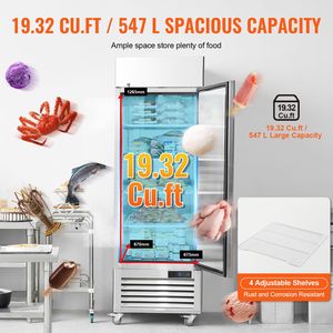 Congelatore Verticale Elettrico Commerciale da 19,32 Cu.ft, 27 Pollici di Larghezza, Porta Singola con Sbrinamento Automatico, in Acciaio Inossidabile - Product Image 4