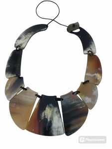 MN EXPORTS Collar de Lujo Ecológico Hecho a Mano con Colgante de Cuerno de Búfalo en Forma de Corazón, Cadena de Cuentas de 18 Pulgadas, Personalizado - Product Image 2