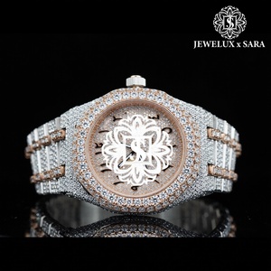 Montre en moissanite or rose de qualité supérieure et durable avec bracelet en acier inoxydable pour un usage quotidien au prix d'exportation - Product Image 3