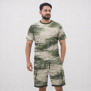 Men's Floral Printed T-Shirt And <b>Shorts</b> Set Summer Casual Outfit Breathable Knitted <b>Polyester</b> Sporty Style - Product Image 4