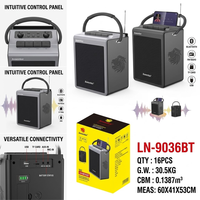 Boombest LN-9036BT Enceinte Portable Sans Fil avec Sangle de Transport, pour Camping et Urgences, Basses Puissantes 30W, Boombox, Vente en Gros
