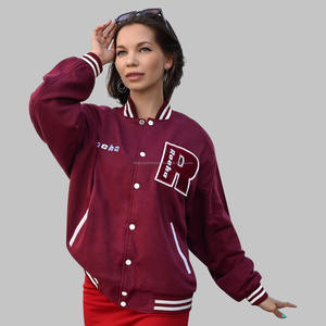 Chaqueta unisex de uniforme de béisbol cómodo informal de lana de algodón personalizado de moda callejera - Product Image 1