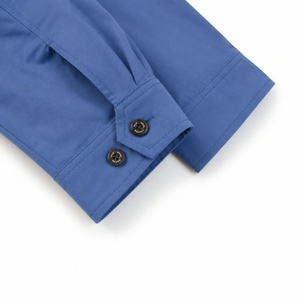 Chaqueta Varsity Azul para Hombre, Color Sólido, Cierre de Cremallera, Casual, Resistente al Viento, Cuello Camisero, Material de Poliéster, Relleno Frontal de Algodón - Product Image 3