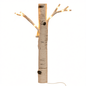Lampes décoratives écologiques en plastique de style nordique, design tronc de bouleau, éclairage d'ambiance pour les fêtes - Product Image 3