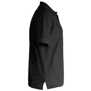 Chemise noire à manches courtes pour homme, couleur unie, style décontracté, coupe classique, tissu tricoté 100% polyester, logo sur le devant, séchage rapide - Product Image 2
