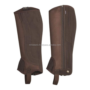 MH Custom Horse <b>Riding</b> Half <b>Chaps</b> Premium Leather Equestrian Gaiters Horse Rider Leg Covers - Product Image 1
