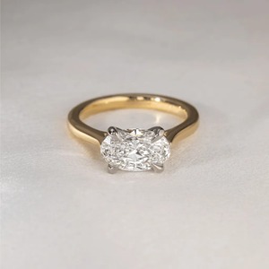 Anillo de Compromiso Solitario con Diamante Cultivado en Laboratorio de Corte Ovalado de 1.60CT, Oro Amarillo de 14K, Certificado IGI, Fabricante OEM - Product Image 1