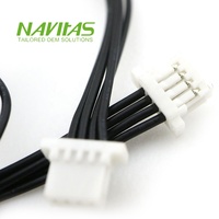 Connecteur JST SH 4 broches à pas de 1 mm personnalisé, conforme RoHS, faisceau de câbles de marque Navitas, application électronique, OEM ODM