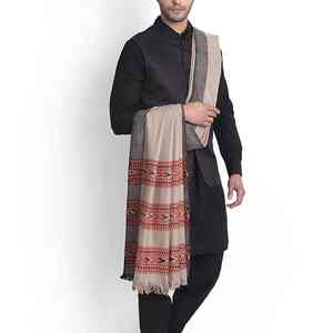 Men Winter Traditional <b>Wool</b> <b>Shawl</b> Soft Warm Breathable 300g Plain Color Elegant Wrap - Product Image 4