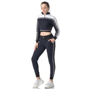 Ensemble de survêtement color block pour femme PIHA SPORTS, veste à fermeture éclair quart de tour à manches longues, pantalon à cordon de serrage, poches latérales, tenue sportive d'hiver - Product Image 2