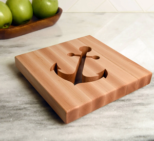 Finest Quality Wood <b>Trivet</b> With Anchor Design Nautical Style Non Slip Mats & Pads Best Selling - Product Image 1