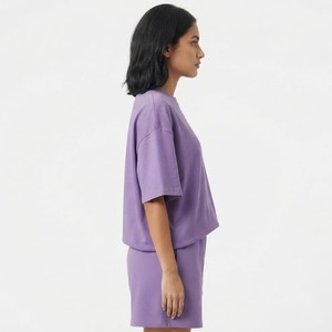 Wholesale Multiple Color Street Wear Cotton <b>Twin</b> <b>Set</b> For Casual Wear Shoulder Design Women Cotton T Shirt And Shorts <b>Set</b> - Product Image 6