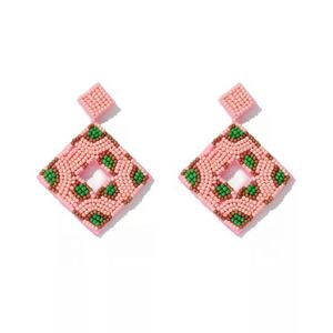 Boucles d'oreilles à breloques en perles de rocaille de bohème faites à la main de créateur de mode antique Bijoux élégants multicolores uniques - Product Image 6