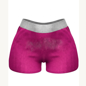 Shorts de sport en nylon et élasthanne de qualité supérieure, rose et gris, taille haute, coupe sans couture, logo personnalisé par transfert thermique, pour femmes - Product Image 1