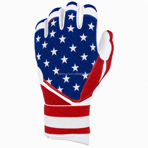 Gants de frappe en cuir tressé avec motif drapeau américain, pour gaucher, respirants, blancs, taille XL, fermeture auto-agrippante, équipement d'entraînement unisexe pour adulte - Product Image 3