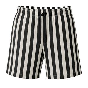 Shorts de plage pour hommes, style vintage, sergé, 100% nylon, taille élastique, fermeture à cordon, anti-froissement, séchage rapide, respirant - Product Image 1