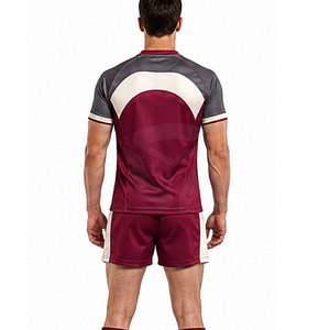 Ensemble maillot et short de rugby pour homme, manches courtes, tissu léger, coutures durables et style vêtements d'équipe sportive - Product Image 4